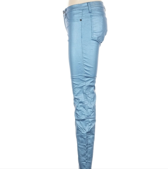 Rag & Bone Modele Sky Blue Metallic Jeans/Leggings New Size 29 - Picture 4 of 5